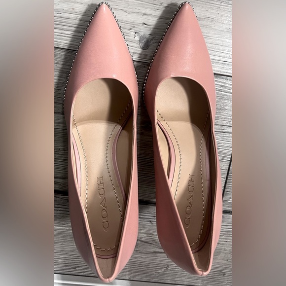 COACH Waverly 85 Pumps in Leather - Light Rose | Dressy Bling Rhinestone Classic - Picture 9 of 14